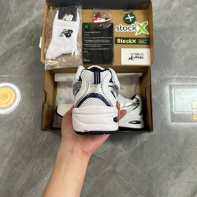 New Balance 530 White Silver Navy