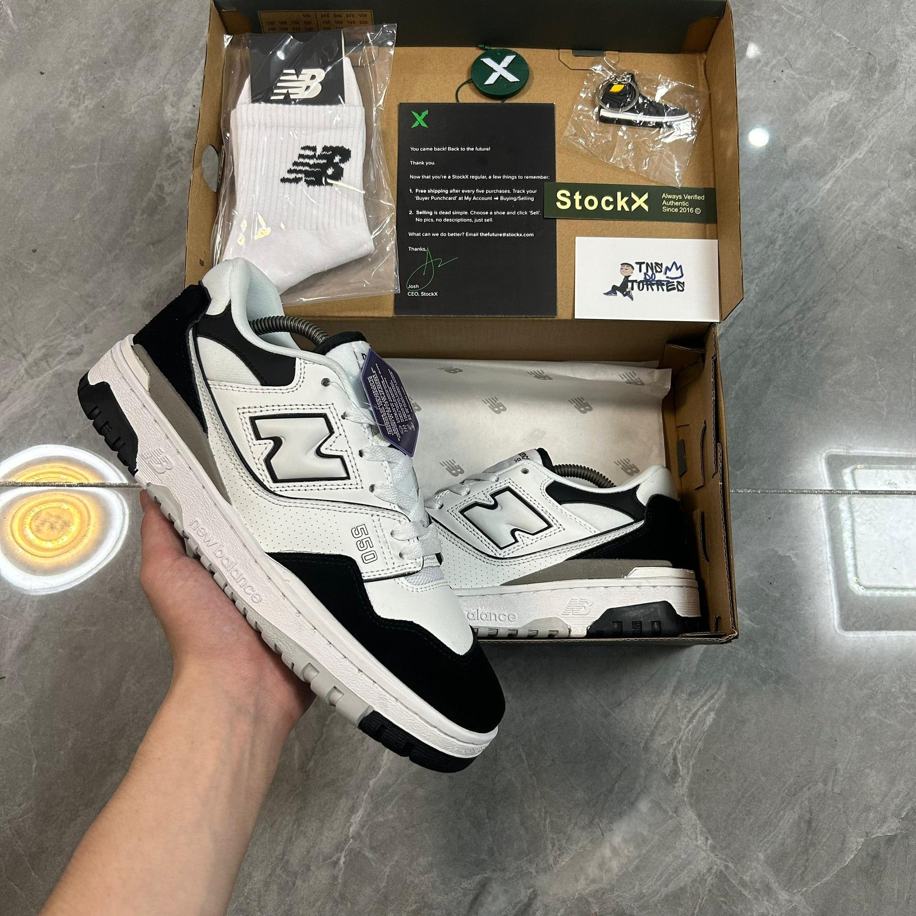 New Balance 550 GS White Black Rain Cloud