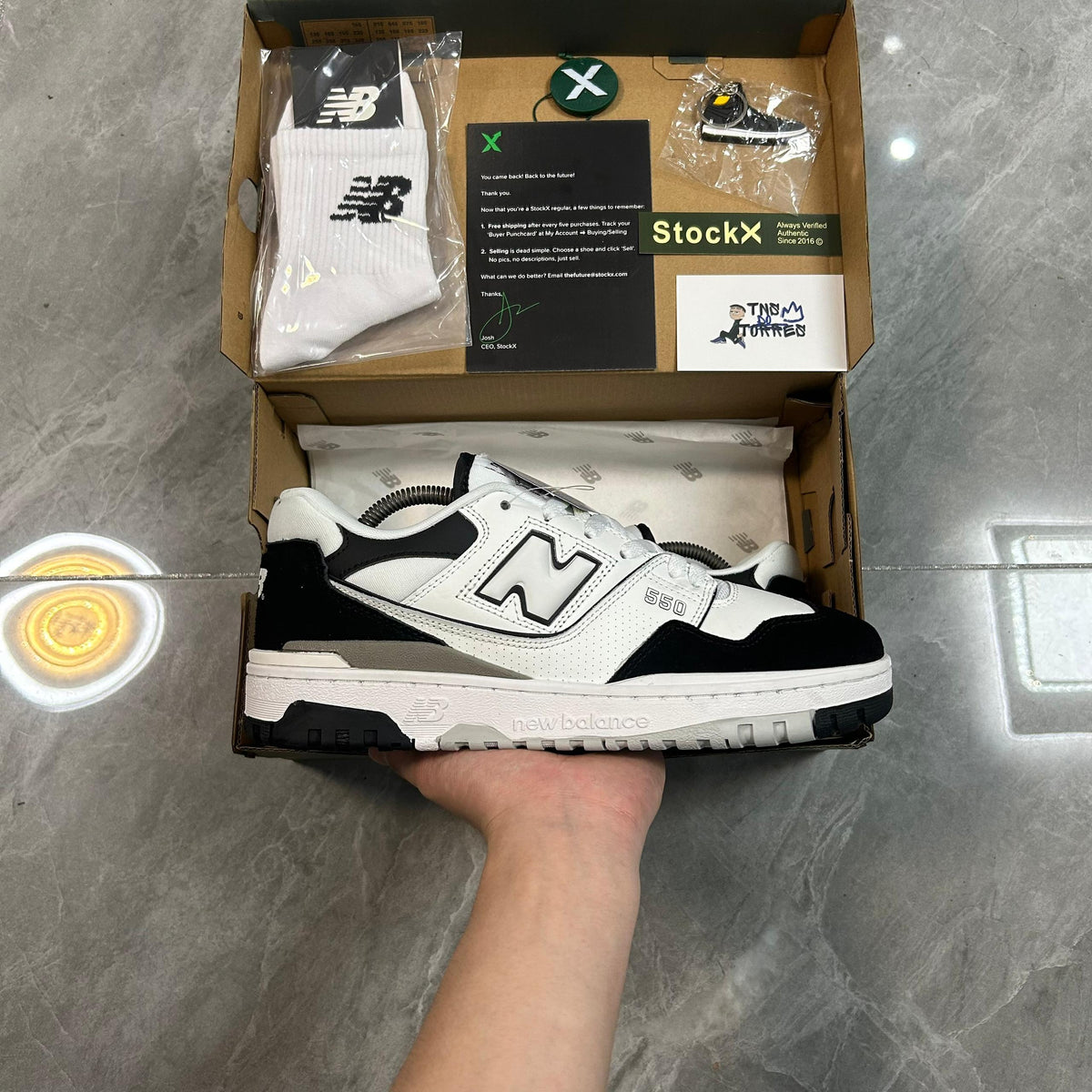 New Balance 550 GS White Black Rain Cloud
