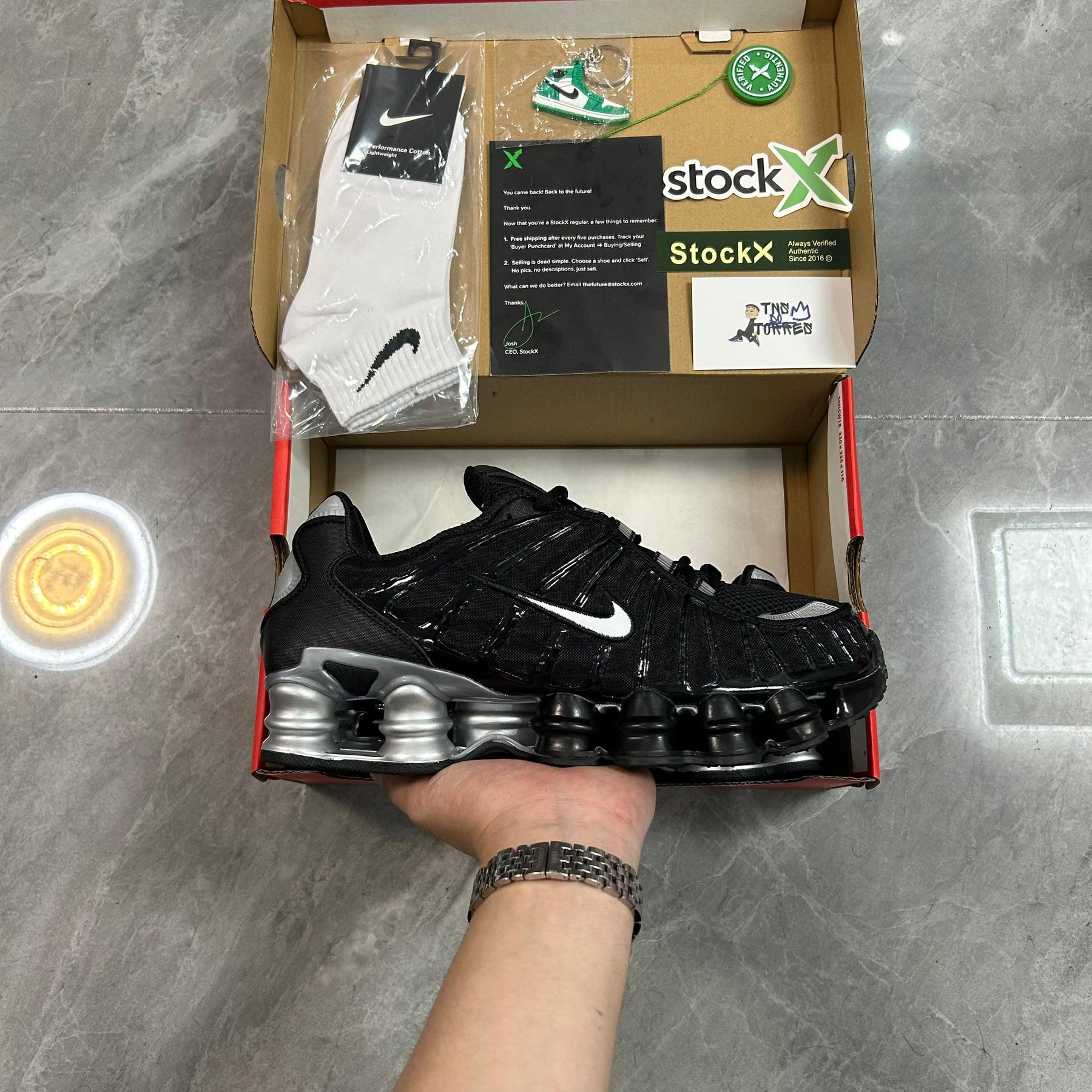 Nike Shox TL Preto/Prata