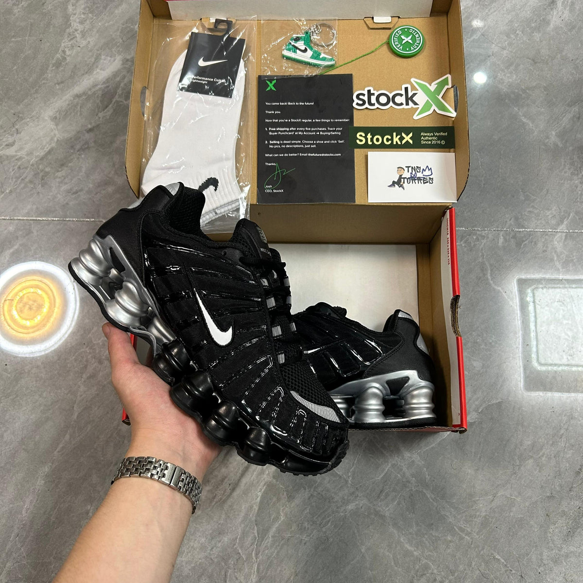 Nike Shox TL Preto/Prata